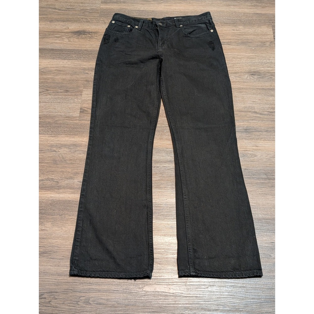 Polo Ralph Lauren Black Bootcut Jeans Womens Size 18 Distressed Hem